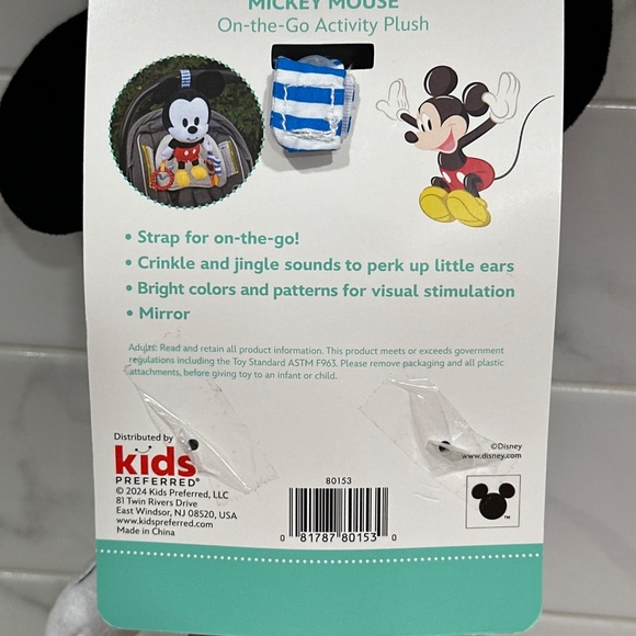 Disney Baby Classic MICKEY MOUSE On the Go Activity Toy TEETHER Plush - Picture 9 of 9